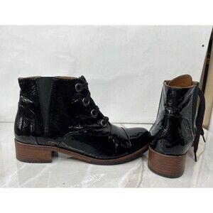 Mat:20 Mat 20 Black Patent Leather Ankle Boots Italy Women 38 Us 8 Low Heel